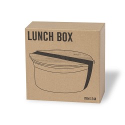 Lunch box publicitaire ronde en acier inox avec couvercle bambou TRUIT