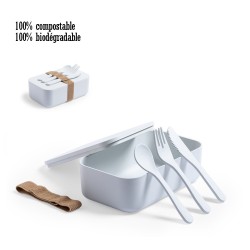 Boîte repas publicitaire en PLA compostable "MOLKAS"