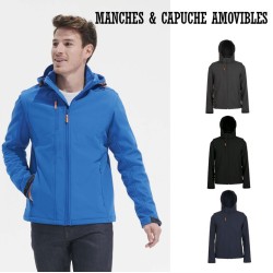 Veste manches amovibles Softshell homme personnalisable TRANSFORMER