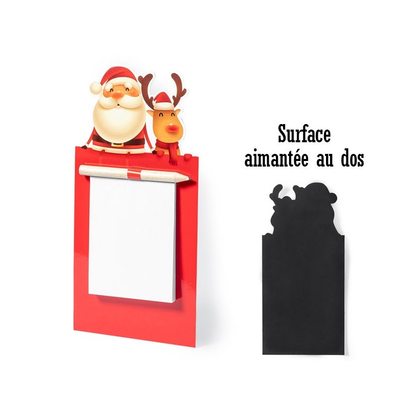 Mini bloc-notes publicitaire aimanté avec motif de Noël - NICOLAS & G