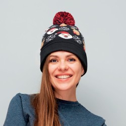 Bonnet à pompon personnalisable avec motifs de Noël "MAX"