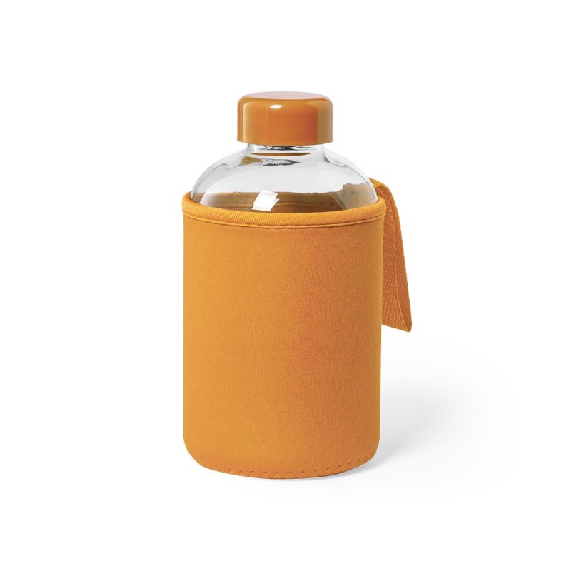 Bouteille en verre publicitaire de 60 cl avec housse néoprène "FLABER"