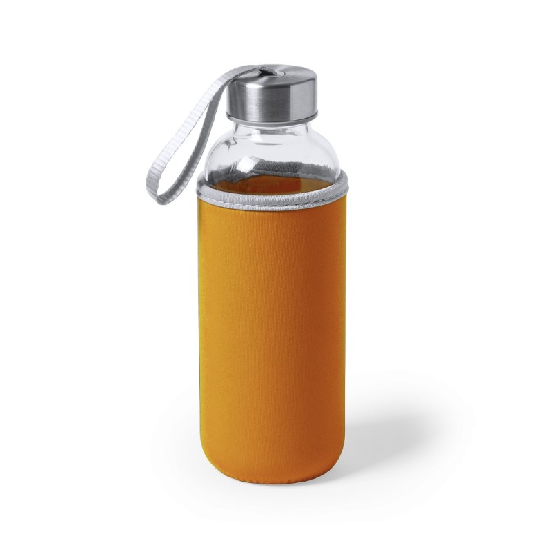 Bouteille publicitaire en verre 42 cl avec étui en néoprène "DOKATH"
