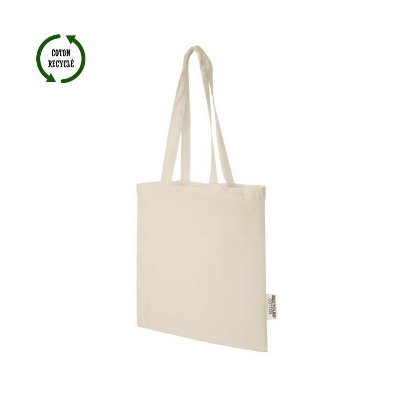 Sac shopping publicitaire 7 litres en coton recyclé naturel MADRAS