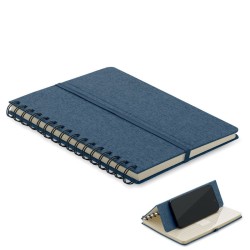 Carnet A5 avec couverture en RPET et support Smartphone  "STRATA"