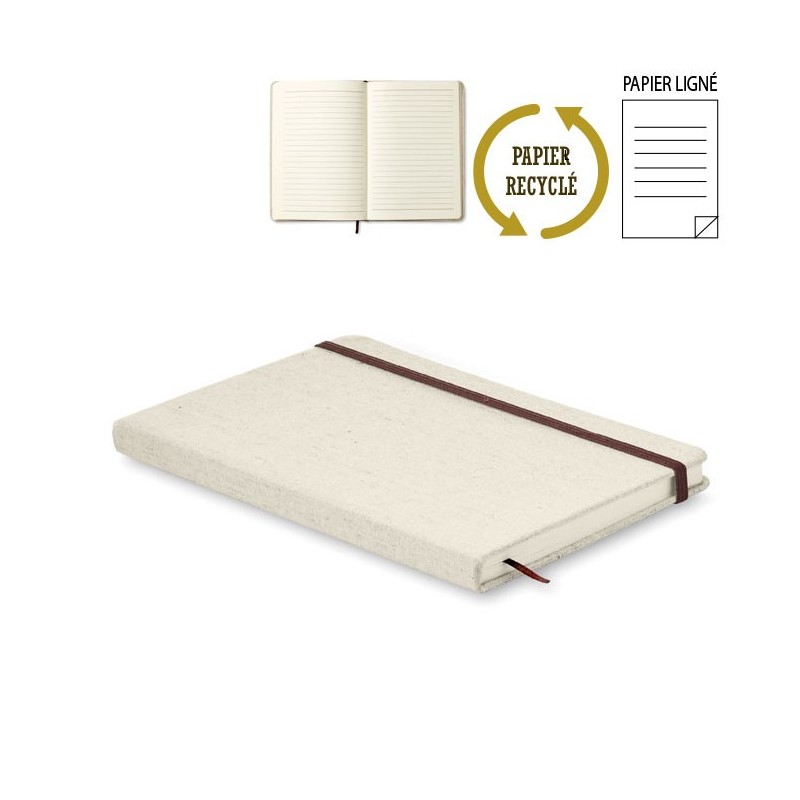 Carnet de notes publicitaire A5 avec couverture rigide en toile "CANVA