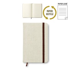 Carnet de notes publicitaire A6 avec couverture rigide en toile "CANVI