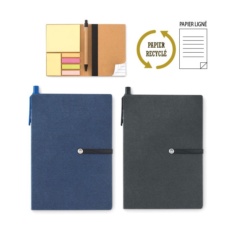 Carnet publicitaire A6  avec bloc de notes adhésives et stylo "RECONOT