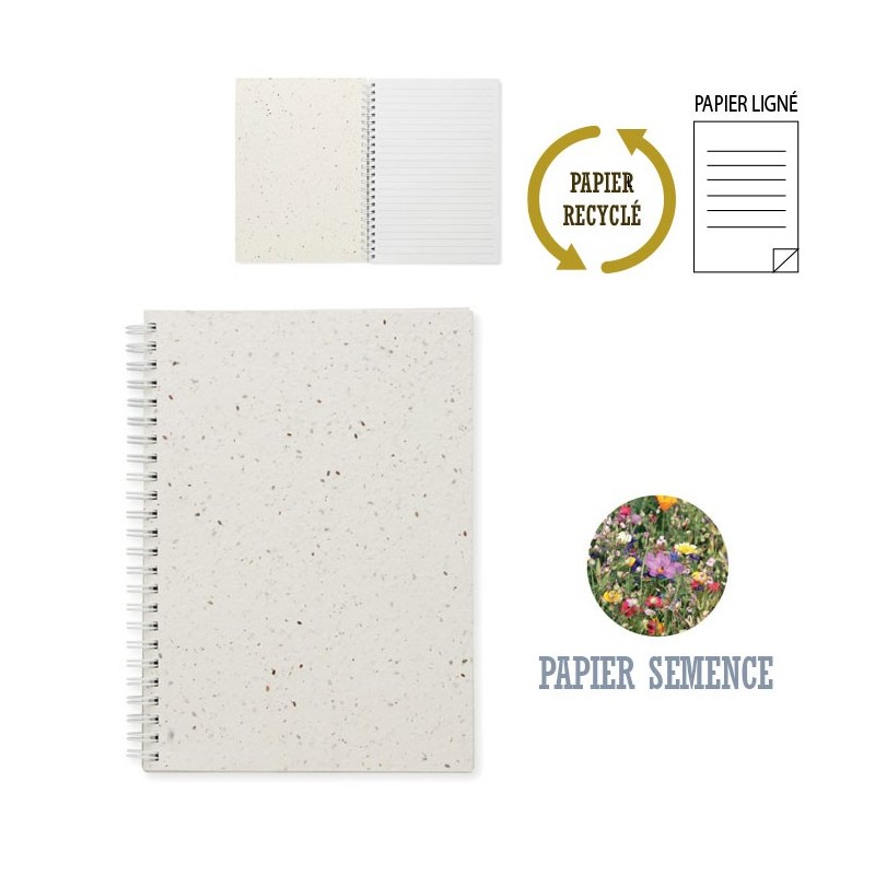 Carnet publicitaire A5 avec couverture papier semence SEED RING