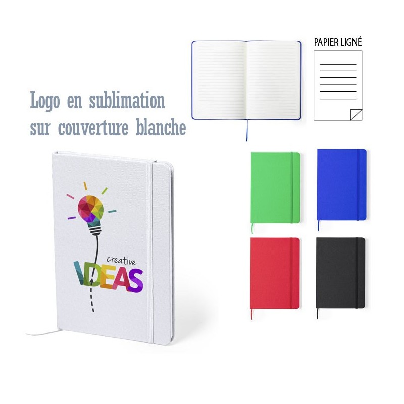 Carnet de notes publicitaire A5 avec couverture en 600D RPET "MEIVAX"