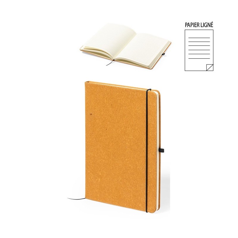 Carnet publicitaire A5 avec couverture en cuir recyclé "TEFAN"