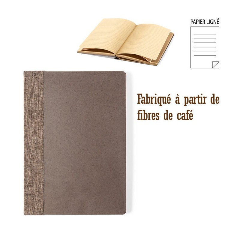 Carnet de notes publicitaire A5 couverture fibres de café  "LANDO"