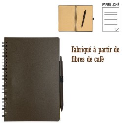 Carnet de notes publicitaire A5 avec couverture fibres de café ALANA