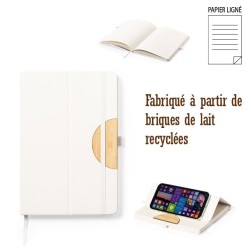 Carnet publicitaire A5 avec couverture en briques de lait recyclé