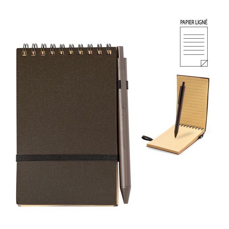 Bloc-notes personnalisé A6 en fibres de café PACAM Bloc-notes personnalisé A6 en fibres de café PACAM