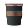 Mug publicitaire à emporter de 35 cl en acier recyclé et bois "WALNUT"