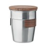 Mug publicitaire à emporter de 35 cl en acier recyclé et bois "WALNUT"