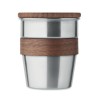 Mug publicitaire à emporter de 35 cl en acier recyclé et bois "WALNUT"