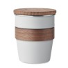 Mug publicitaire à emporter de 35 cl en acier recyclé et bois "WALNUT"