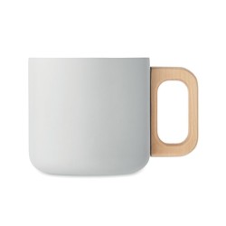 Mug publicitaire  35 cl en acier recyclé avec poignée bois "ACERO"