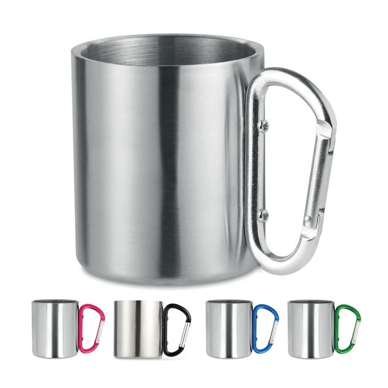 Mug publicitaire 22 cl double paroi avec poignée mousqueton "TRUMBO"