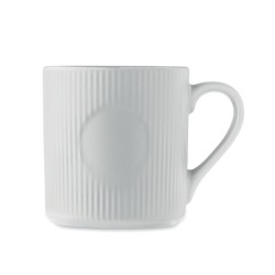 Mug personnalisable de 34 cl en céramique striée "RIBMUG"