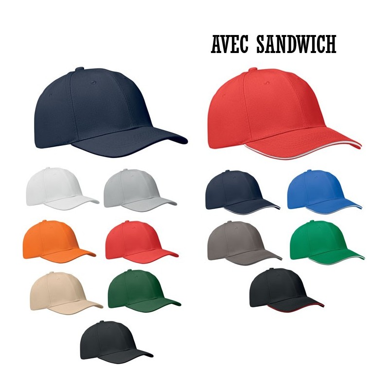 Casquette baseball publicitaire 6 pans en coton brossé "BUFFALO" Casquette baseball publicitaire 6 pans en coton brossé "BUFFALO"