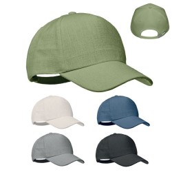 Casquette baseball publicitaire 5 pans en chanvre "NAIMA CAP"