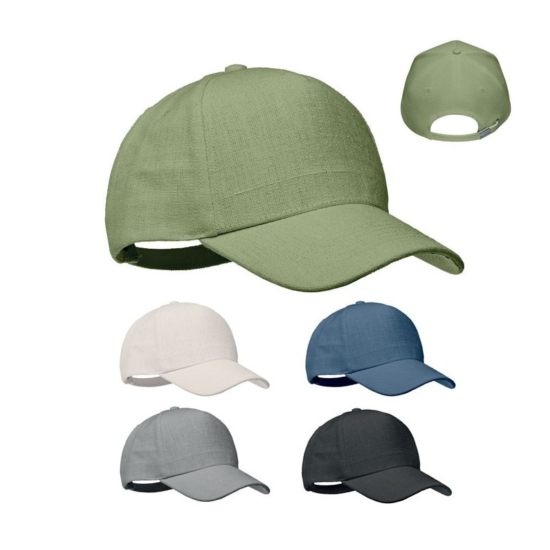 Casquette baseball publicitaire 5 pans en chanvre "NAIMA CAP" Casquette baseball publicitaire 5 pans en chanvre "NAIMA CAP"