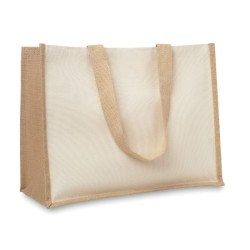 Sac shopping personnalisé en toile de jute bicolore "CAMPO DE FIORI"