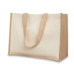 Sac shopping personnalisé en toile de jute bicolore "CAMPO DE FIORI"