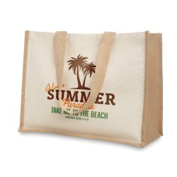 Sac shopping personnalisé en toile de jute bicolore "CAMPO DE FIORI"