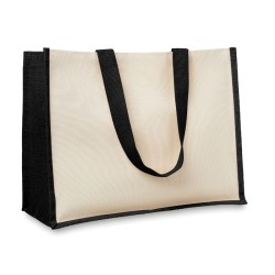 Sac shopping personnalisé en toile de jute bicolore "CAMPO DE FIORI"