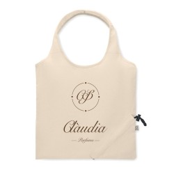 Sac shopping publicitaire pliable coton recyclé et RPET naturel CARRIE