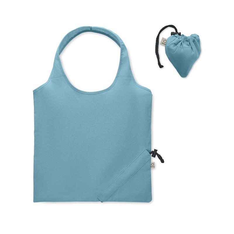 Sac shopping publicitaire pliable coton recyclé et RPET  CARRIE COLOUR