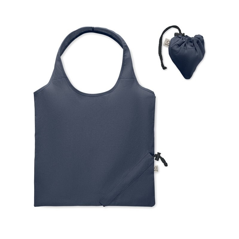 Sac shopping publicitaire pliable coton recyclé et RPET  CARRIE COLOUR
