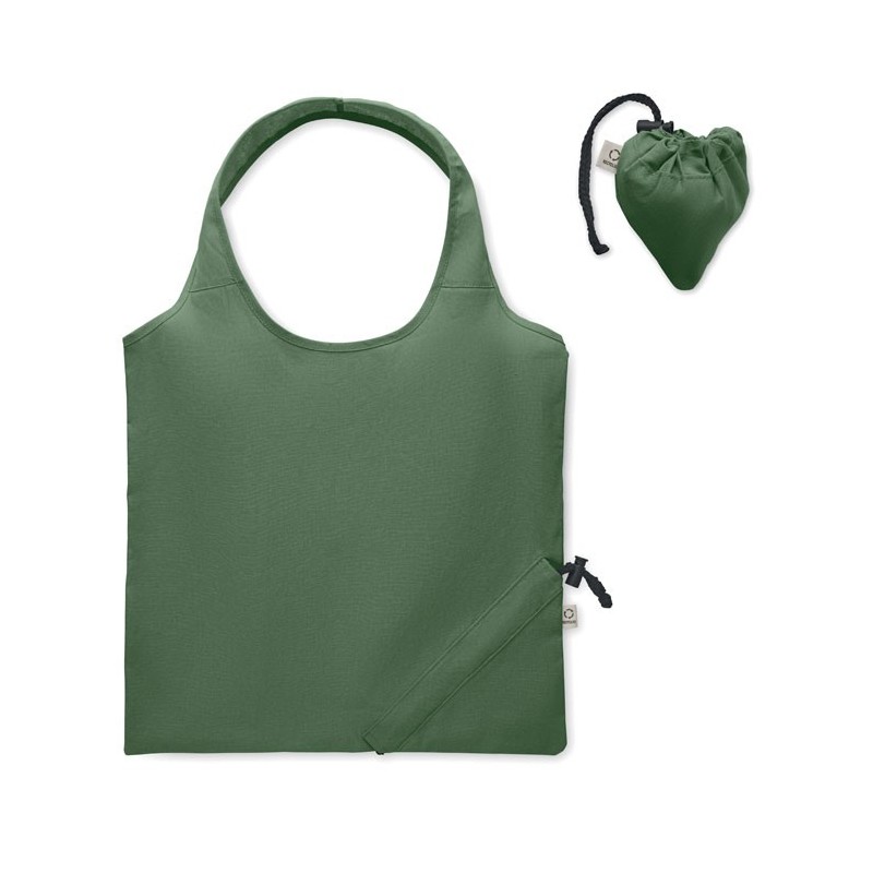 Sac shopping publicitaire pliable coton recyclé et RPET  CARRIE COLOUR