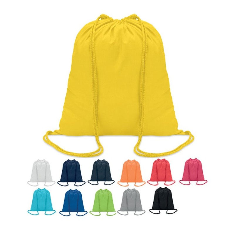 Petit sac à dos à cordons en 100% coton COLORED Petit sac à dos à cordons en 100% coton COLORED