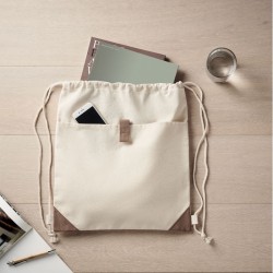 Sac à dos à cordons en coton et coton recyclé "PANDA BAG"