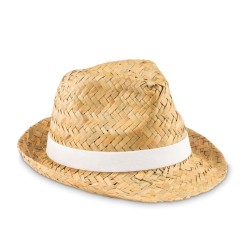Chapeau publicitaire de style TRILBY en paille naturelle MONTEVIDEO