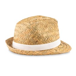 Chapeau publicitaire de style TRILBY en paille naturelle MONTEVIDEO