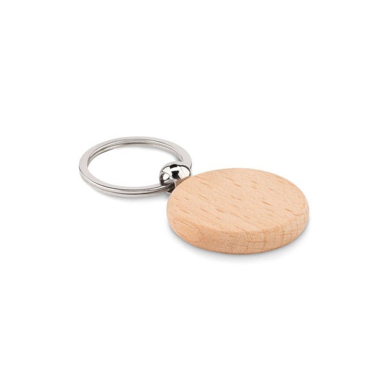 Porte-clés personnalisable rond en bois "TOTY WOOD"