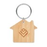 Porte-clés publicitaire en bambou en forme de maison "HOUSEBOO"