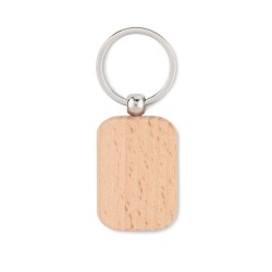 Porte-clés publicitaire en bois de forme rectangulaire "POTY WOOD"