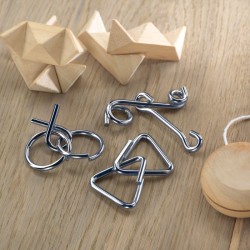 Set de 3 casse-tête en métal avec marquage sur la pochette THREENATS