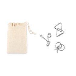 Set de 3 casse-tête en métal avec marquage sur la pochette THREENATS
