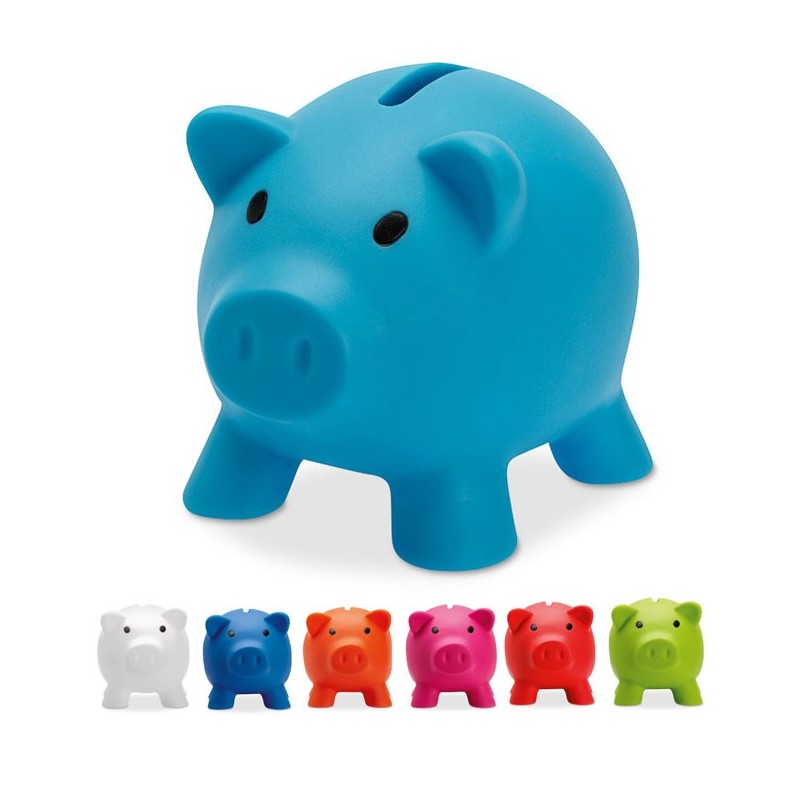 Tirelire publicitaire en forme de cochon "SOFTCO"