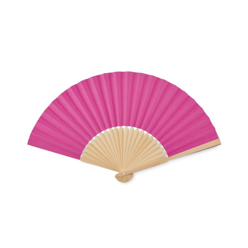 Éventail publicitaire en bambou et papier "FANNY PAPER"