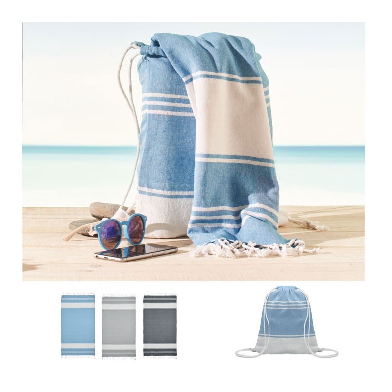 Fouta et sac à dos personnalisables en 100% recyclé "HAMMA"