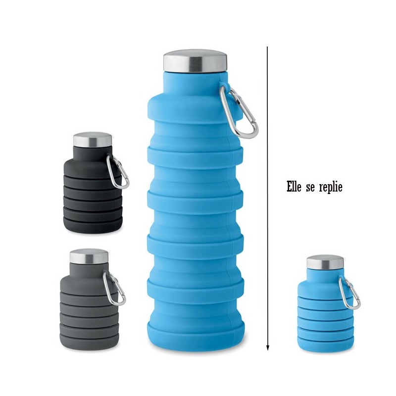 Bouteille 50 cl publicitaire pliable en silicone "KOLAPSI"
